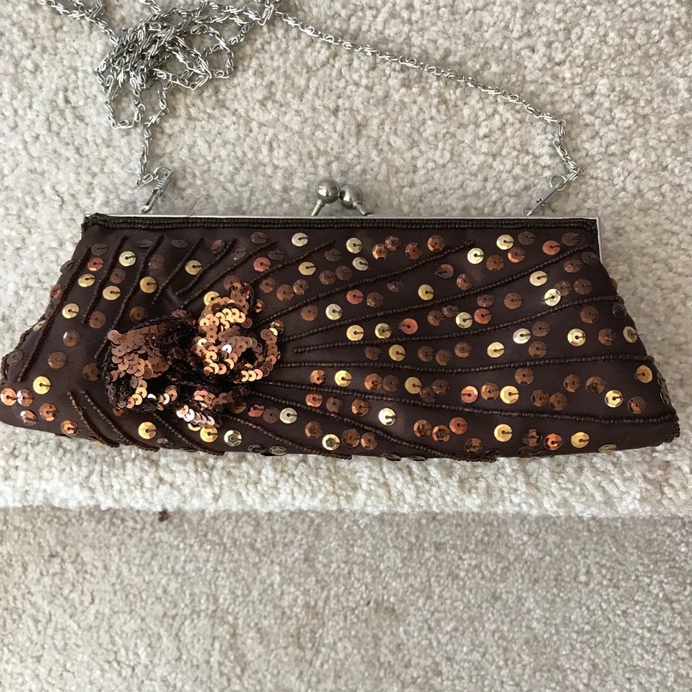 Silk beaded evening bag clutch